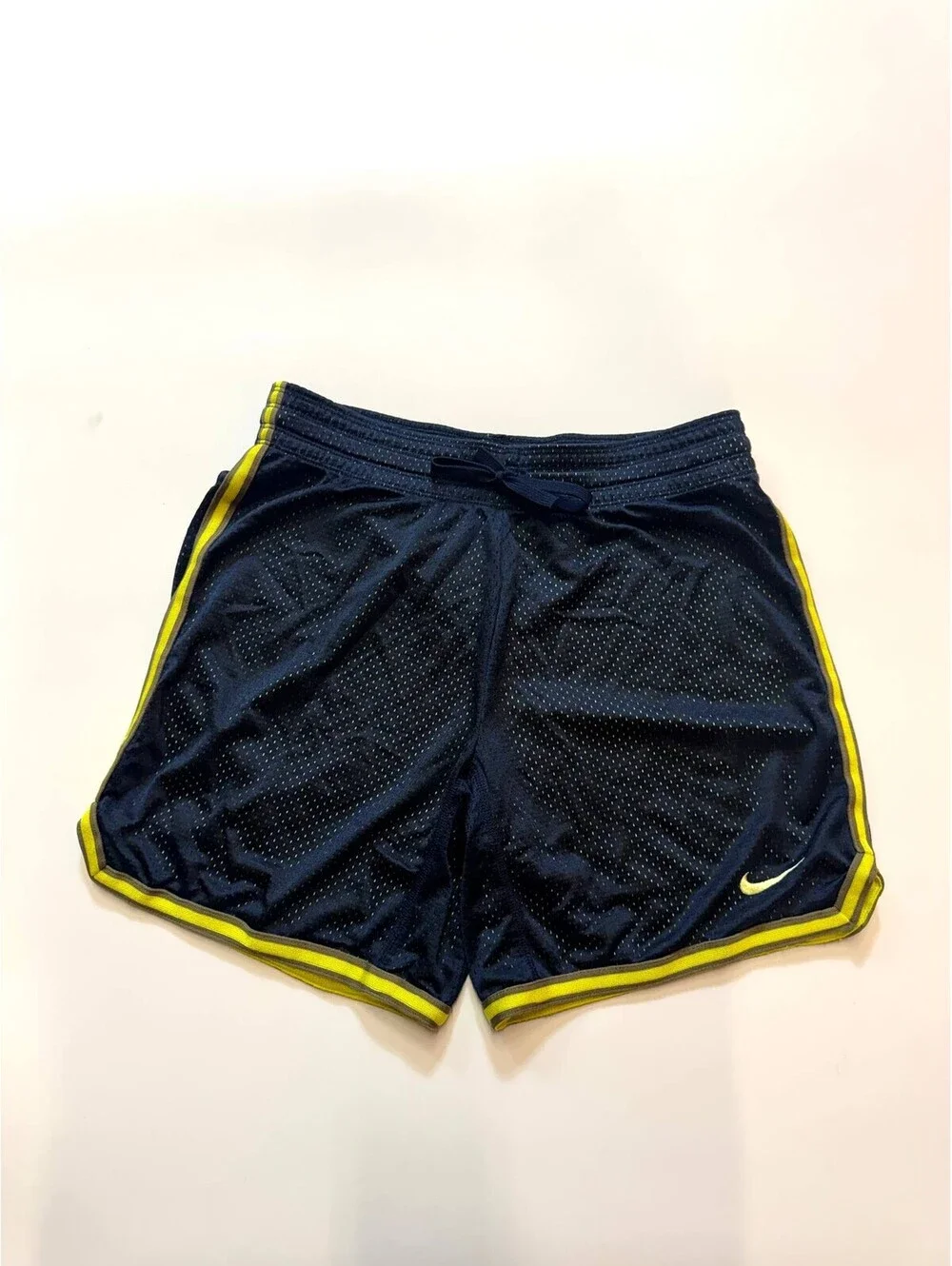 Nike Dri-FIT Men's Navy Volt Trim Athletic Shorts Size S 404909-452 Blue